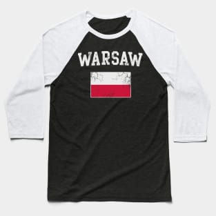 Warsaw Poland Flag Baseball T-Shirt